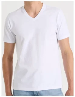 Grab V-Neck T-Shirt in White
