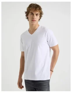 Grab V-Neck T-Shirt in White