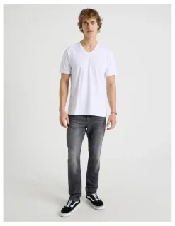 Grab V-Neck T-Shirt in White