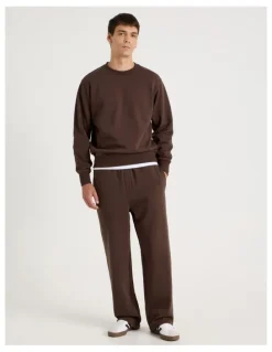 Grab Wide Leg Trackpant in Brown