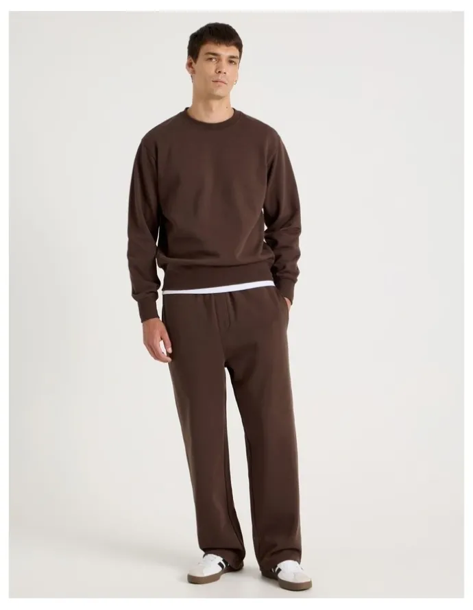 Grab Wide Leg Trackpant in Brown