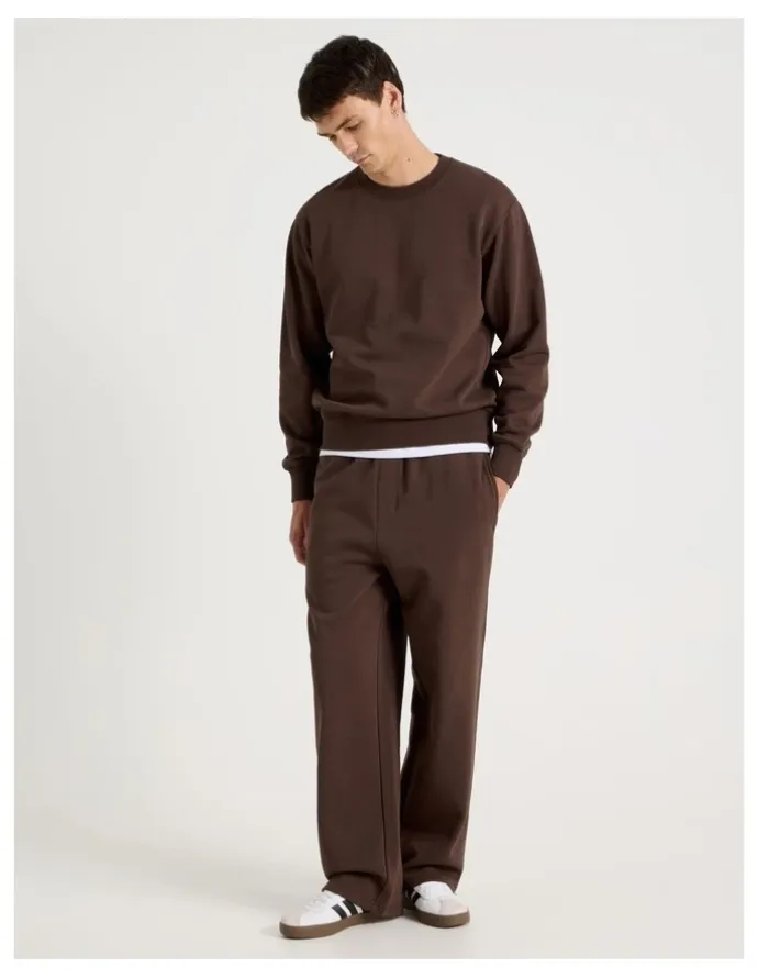 Grab Wide Leg Trackpant in Brown