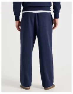 Grab Wide Leg Trackpant in Navy