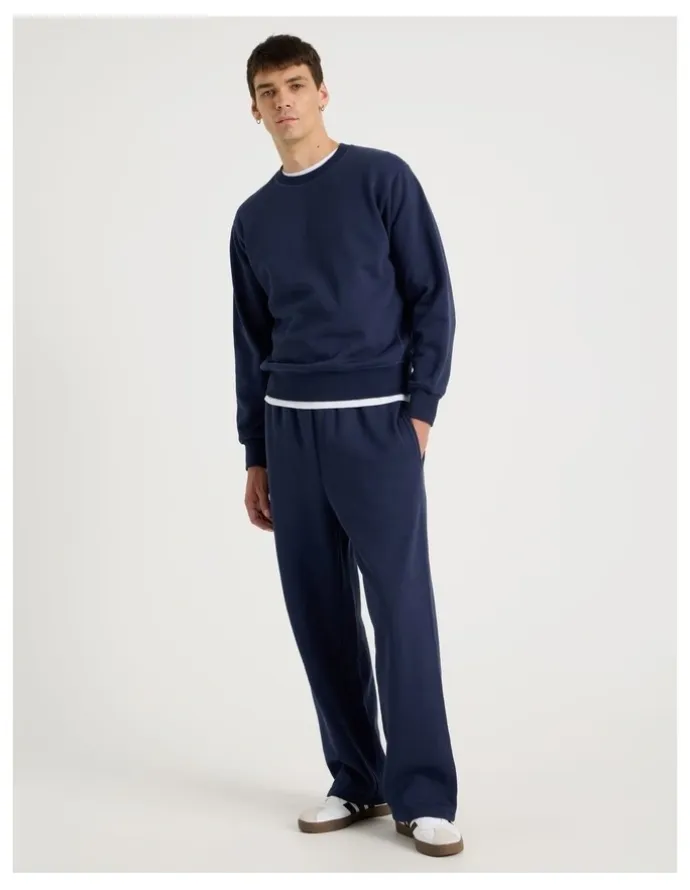 Grab Wide Leg Trackpant in Navy
