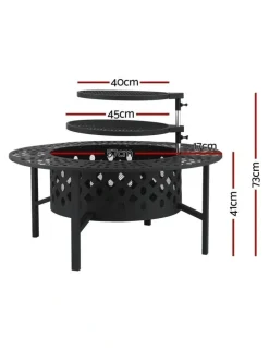 Grillz BBQ Fire Pit in Black