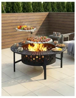 Grillz BBQ Fire Pit in Black