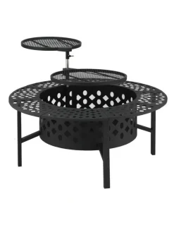 Grillz BBQ Fire Pit in Black