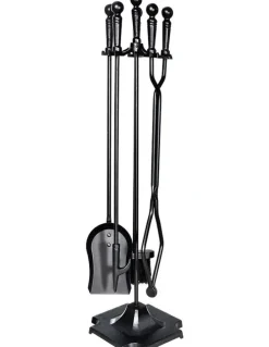 Grillz Fireplace Tool Set in Black