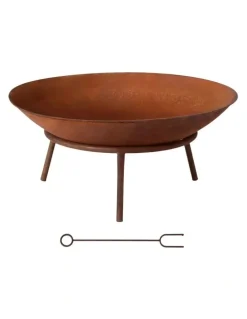 Grillz Grillz 56cm Fire Pit Iron Rustic Bowl Outdoor