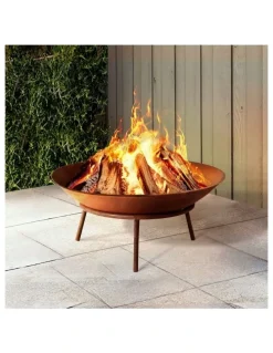 Grillz Grillz 56cm Fire Pit Iron Rustic Bowl Outdoor