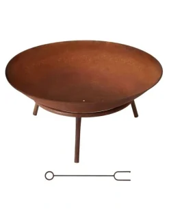 Grillz Grillz 56cm Fire Pit Iron Rustic Bowl Outdoor