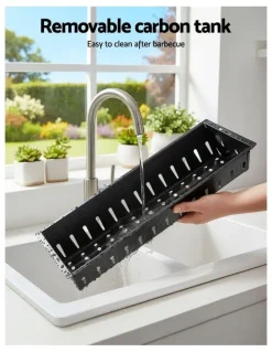 Grillz Portable BBQ Grill With Stainless Steel Racks & Pans in Beige
