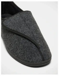 Grosby William Velcro Slippers in Grey
