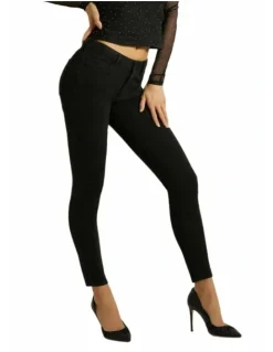 Guess Annette Skinny Mid Rise Jeans in Carrie Black