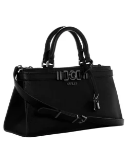Guess Cirene Triple Comp Satchel Bag in Black