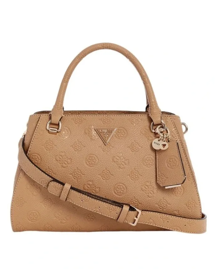Guess Cresidia Luxury Satchel Bag in Beige