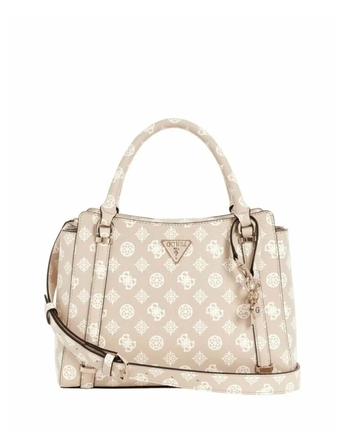 Guess Daryna Double Compartment Satchel in Sand Logo