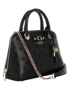 Guess Dita Dome Satchel Bag in Black