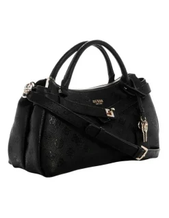 Guess Ella Logo Satchel Bag in Black Logo