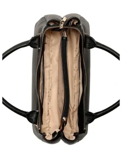 Guess Evie Triple Comp Satchel Bag in Black