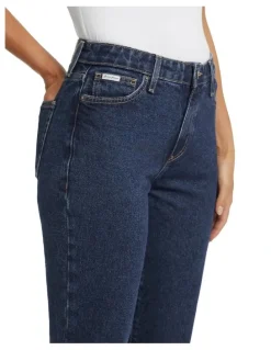 Guess Jeans G08 Mid Rise Straight Jeans in Dark Wash