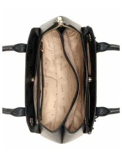 Guess Leona Logo Small Multi Compartment Satchel Bag in Coal