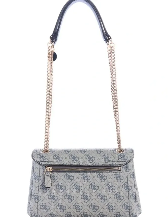 Guess Noelle Convertible Crossbody Flap Bag in Slate Logo