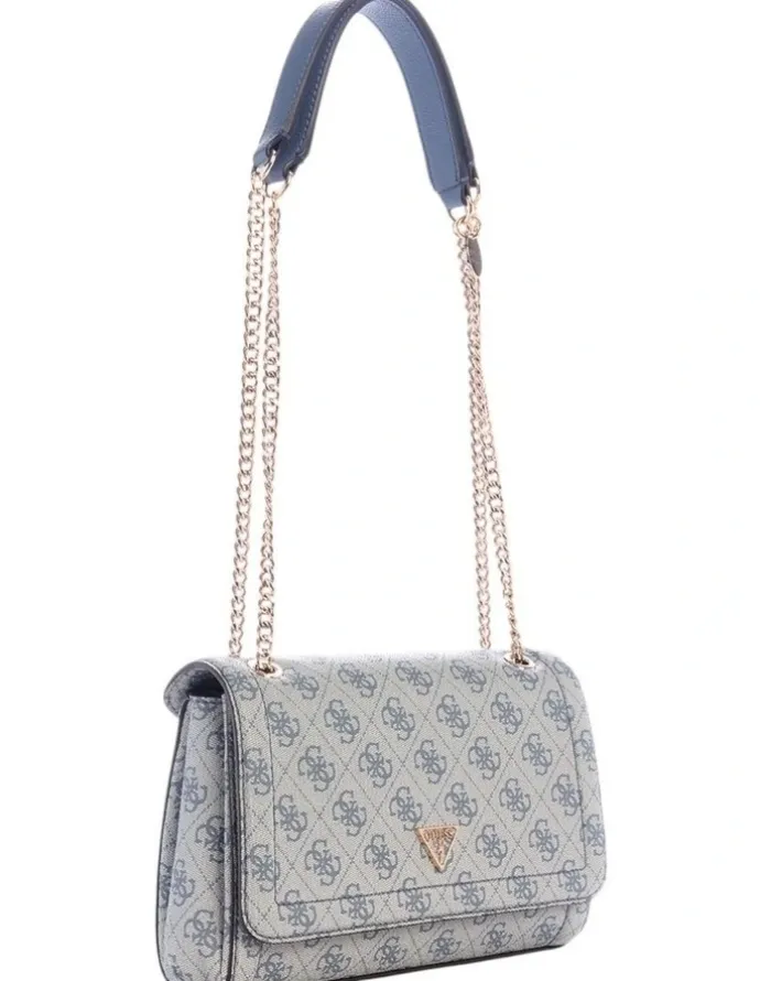 Guess Noelle Convertible Crossbody Flap Bag in Slate Logo