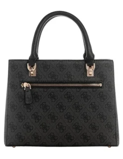 Guess Noelle II Small Satchel Bag in Coal Logo