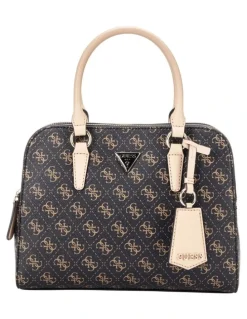 Guess Sarai Status Satchel Bag in Brown Logo