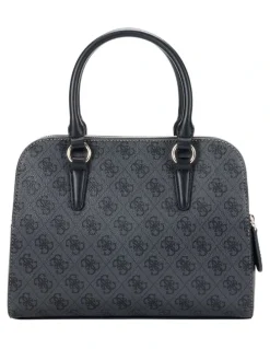 Guess Sarai Status Satchel Bag in Coal Logo