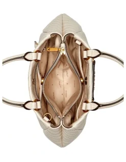 Guess Sela Small Satchel Bag in Bone