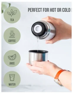 HACIENDA Stainless Steel Vacuum Flask Insulated Drink Container 1L in Silver