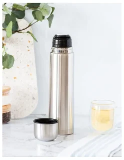 HACIENDA Stainless Steel Vacuum Flask Insulated Drink Container 1L in Silver