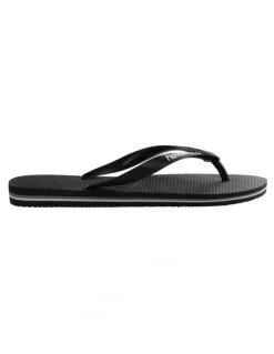 Havaianas Rubber Logo Thongs in Black