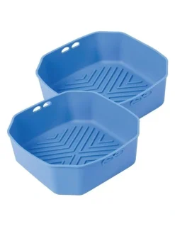 HEALTHY CHOICE Air Fryer BPA-Free Multi-Purpose Silicone Liners Pack Of 2 in Blue