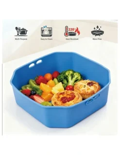 HEALTHY CHOICE Air Fryer BPA-Free Multi-Purpose Silicone Liners Pack Of 2 in Blue