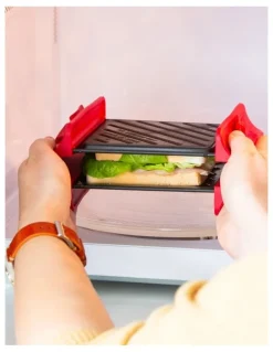 HEALTHY CHOICE Compact Microwave Grill Sandwich Maker in Black