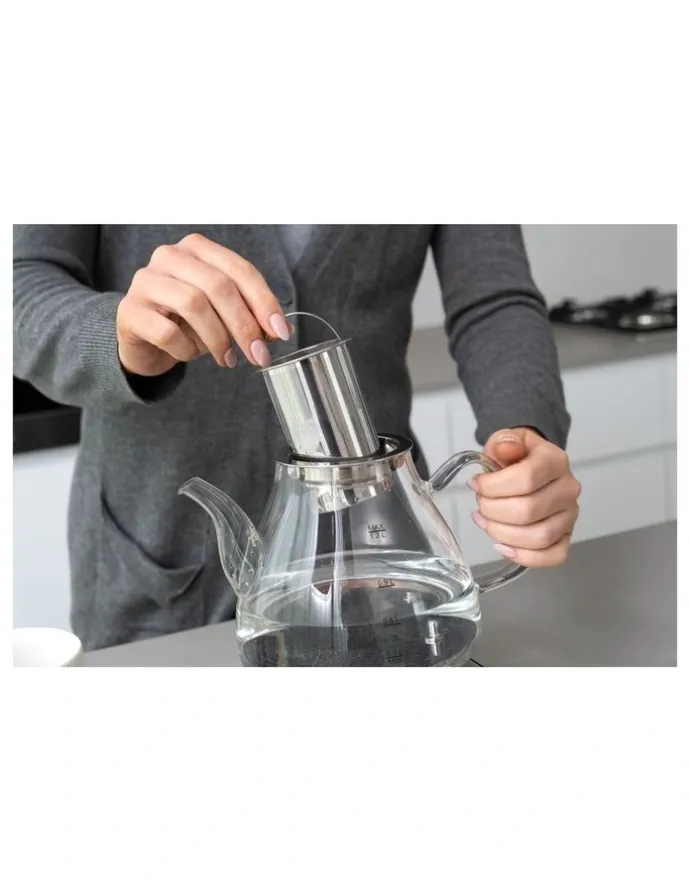 Healthy Choice Digital Glass Kettle 1.2L with Electric Tea Pot & Infuser 800W