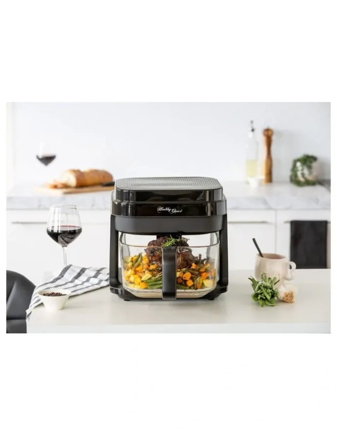 Healthy Choice Glass Digital Air Fryer Oven 6.5L in Black