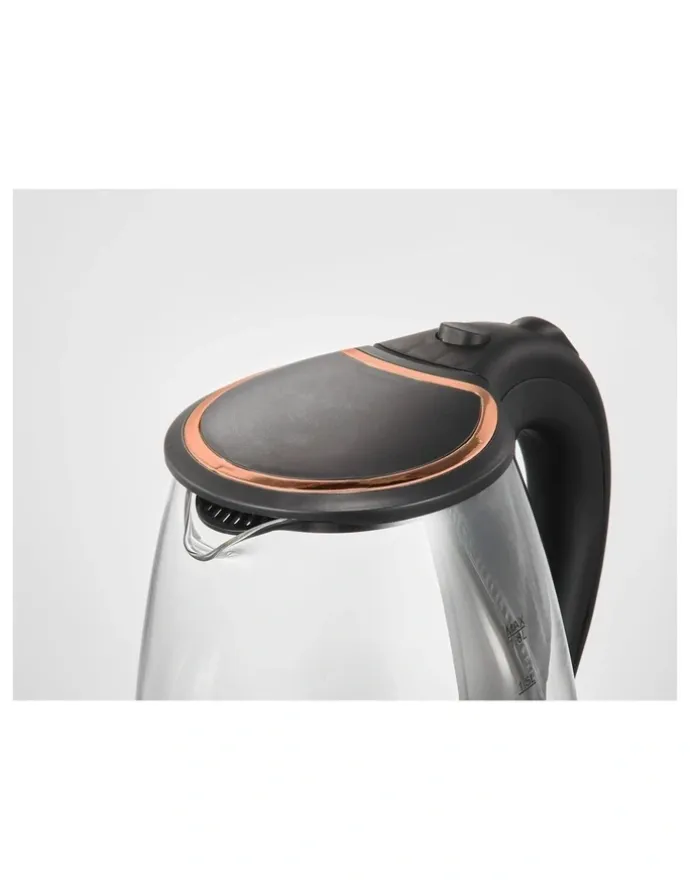 Healthy Choice Glass Kettle with 360 Degrees Rotational Base 1.8 L in Black