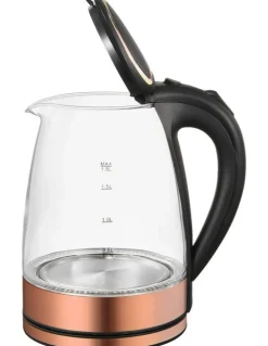 Healthy Choice Glass Kettle with 360 Degrees Rotational Base 1.8 L in Black