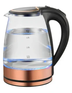 Healthy Choice Glass Kettle with 360 Degrees Rotational Base 1.8 L in Black