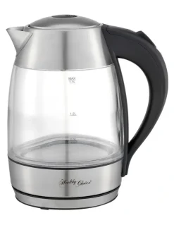 HEALTHY CHOICE Glass Kettle With 360 Degrees Rotational Base 1.7L in Silver