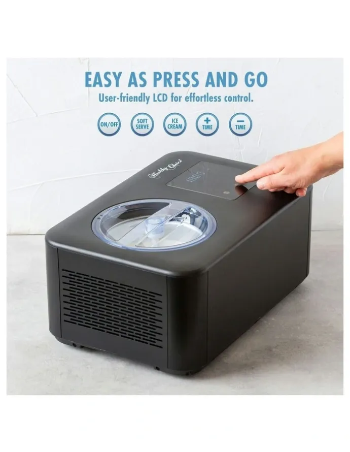 HEALTHY CHOICE Ice Cream Maker with a Built-In Compressor 1.5 L in Black