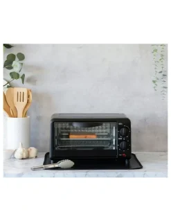 HEALTHY CHOICE Non-Slip Heat-Resistant Air Fryer Benchtop Protector Mats Pack Of 2 40cm x 40cm in Black