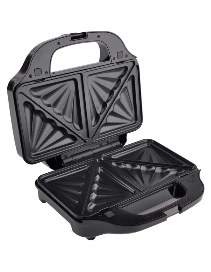 Healthy Choice Sandwich Press with 3 Interchangeable Plates in Silver