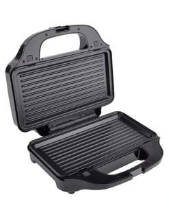 Healthy Choice Sandwich Press with 3 Interchangeable Plates in Silver