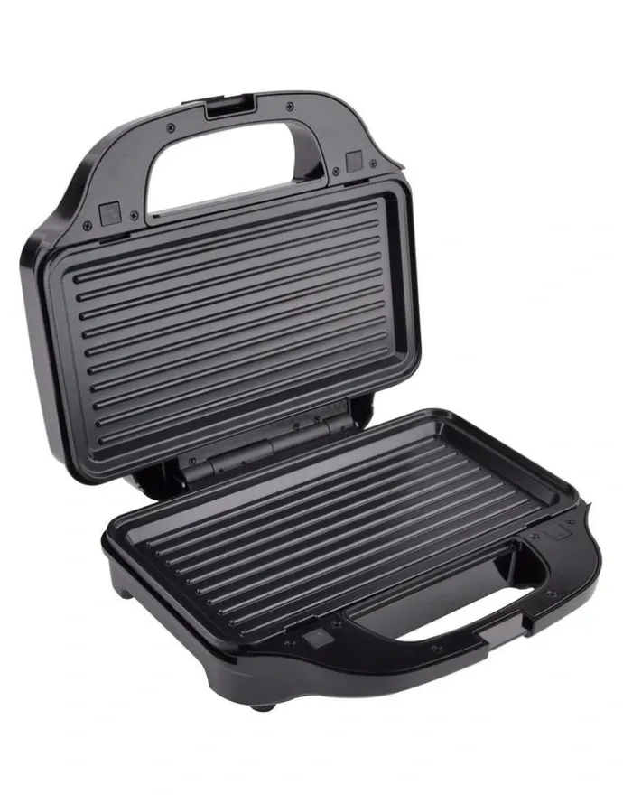 Healthy Choice Sandwich Press with 3 Interchangeable Plates in Silver