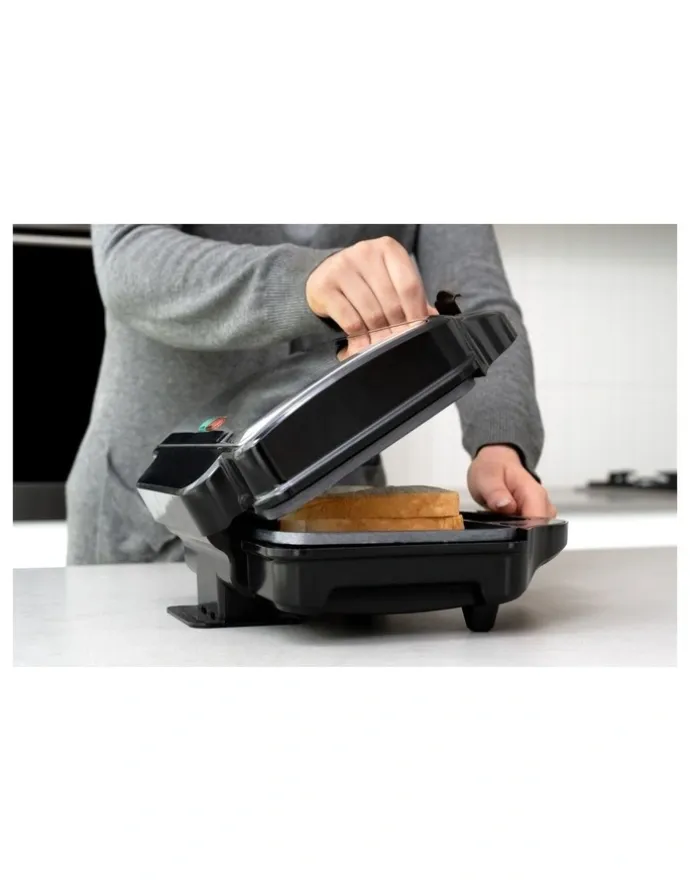 Healthy Choice Sandwich Press with 3 Interchangeable Plates in Silver